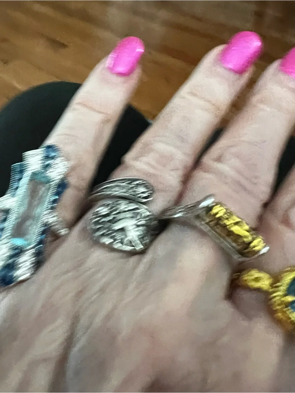 Gold and Blue Gemstone Cocktail Ring - Women's Fashion Statement